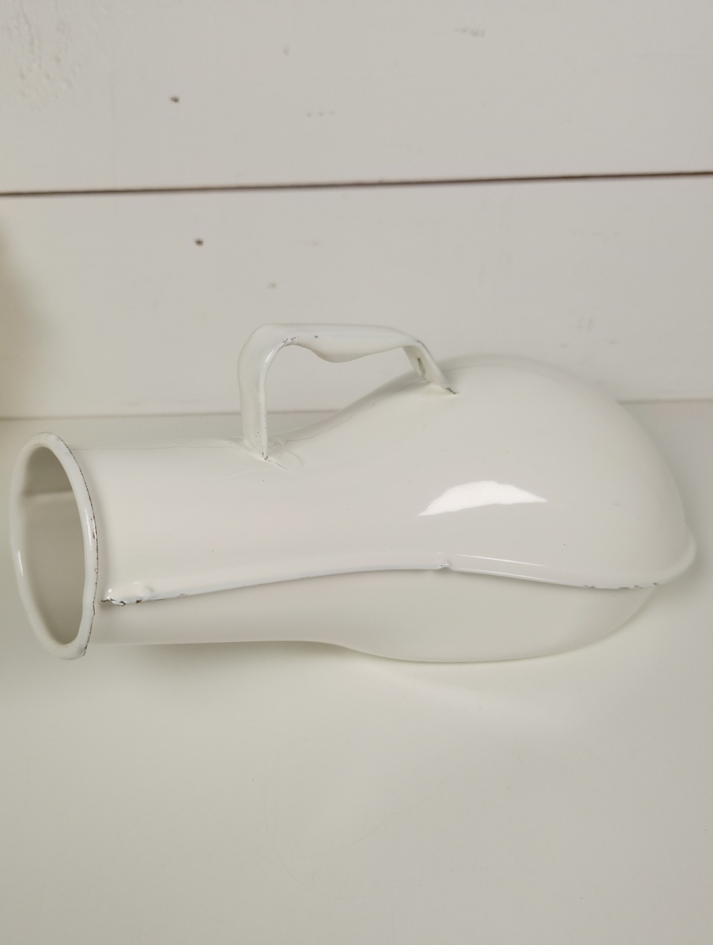Vintage White Enamelware Bed Urinal | Vintage Medical |  Hospital Bed Pan